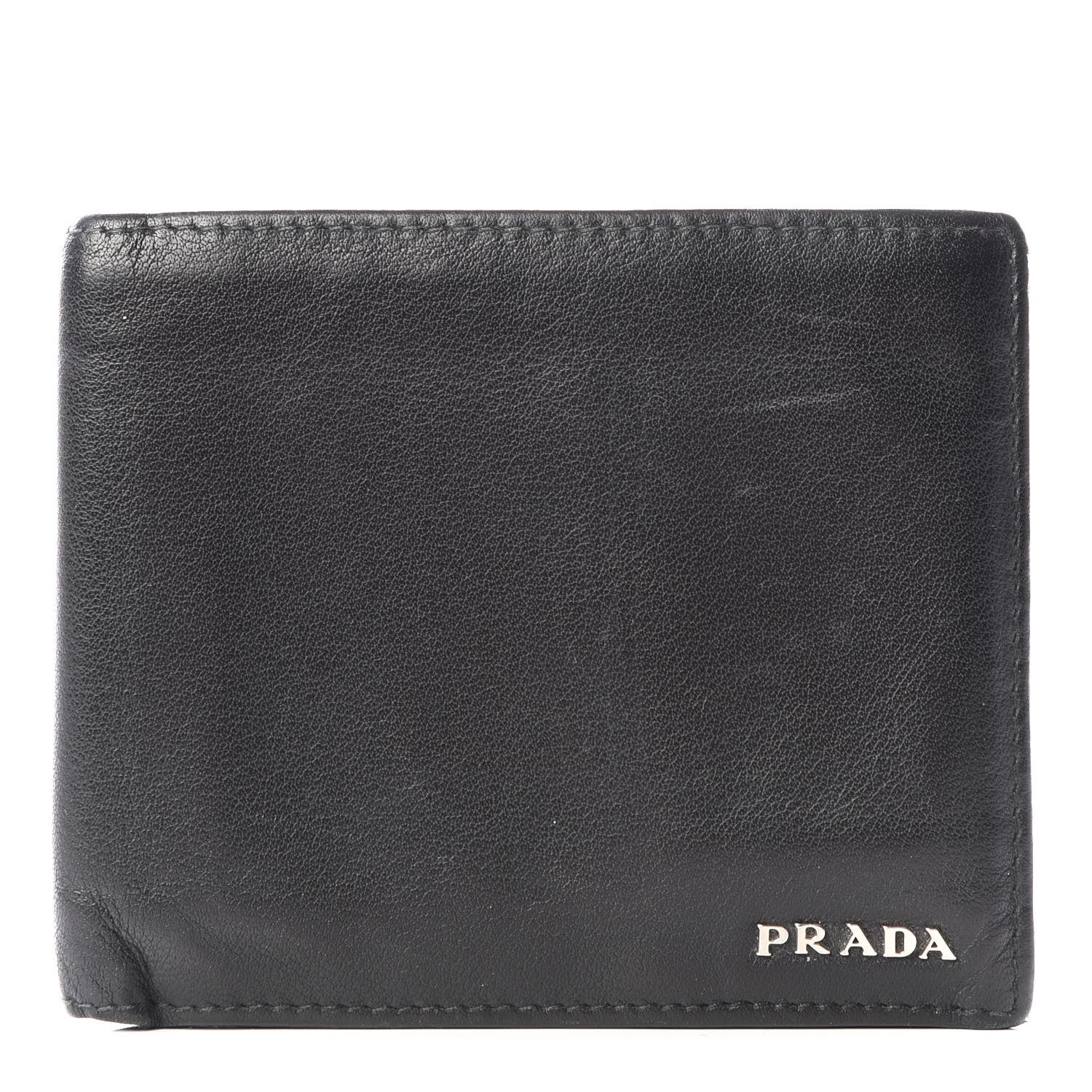 Prada Soft Calf Bi-Fold Wallet Black 1 of 11