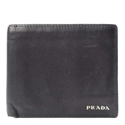 Prada Soft Calf Bi-Fold Wallet Black 1 of 11