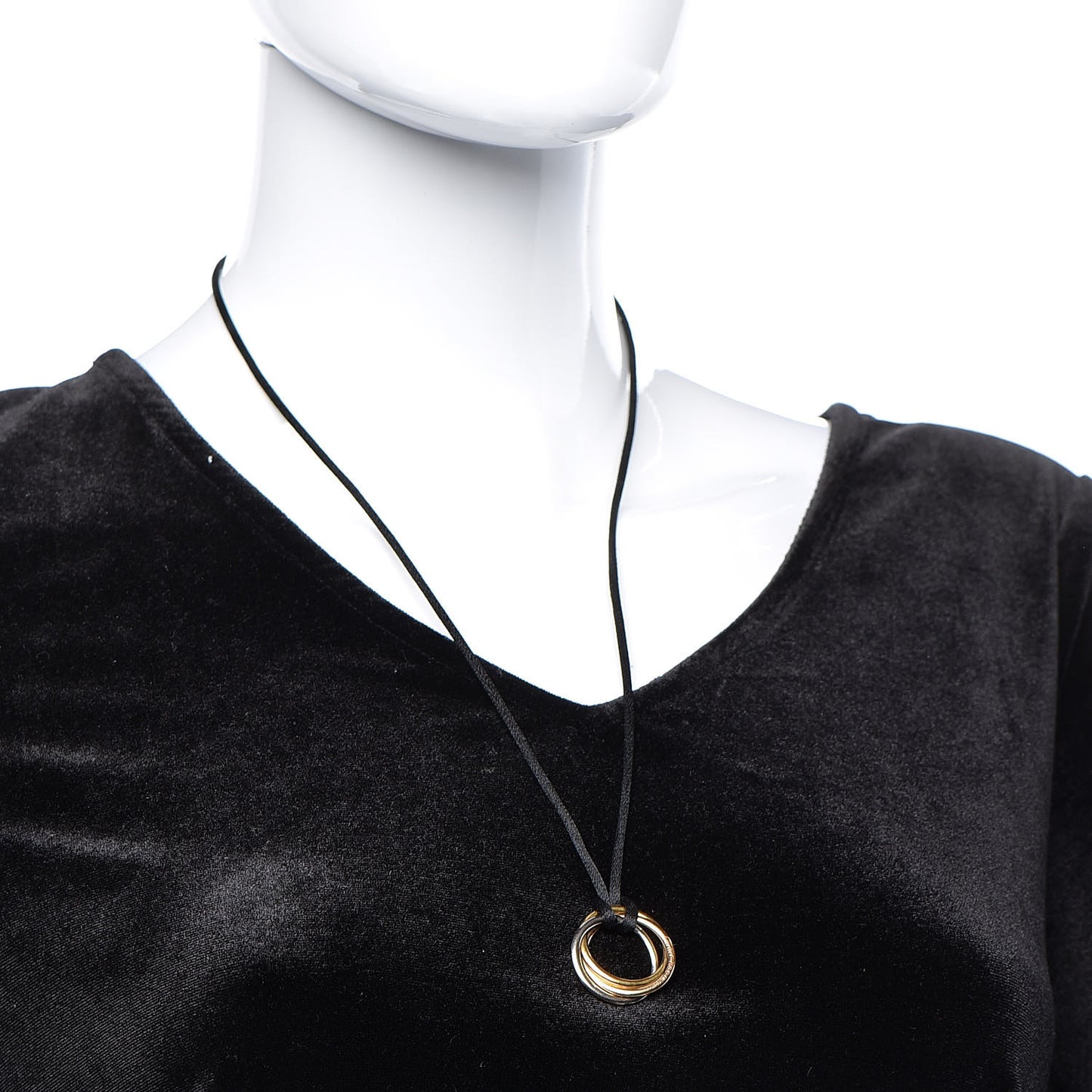 18K Pink Yellow White Gold Trinity Cord Necklace