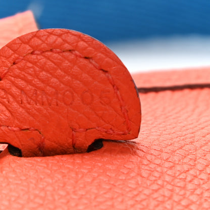 Hermes Epsom Amazone Evelyne TPM Orange Poppy Bleu Zanzibar 8 of 13