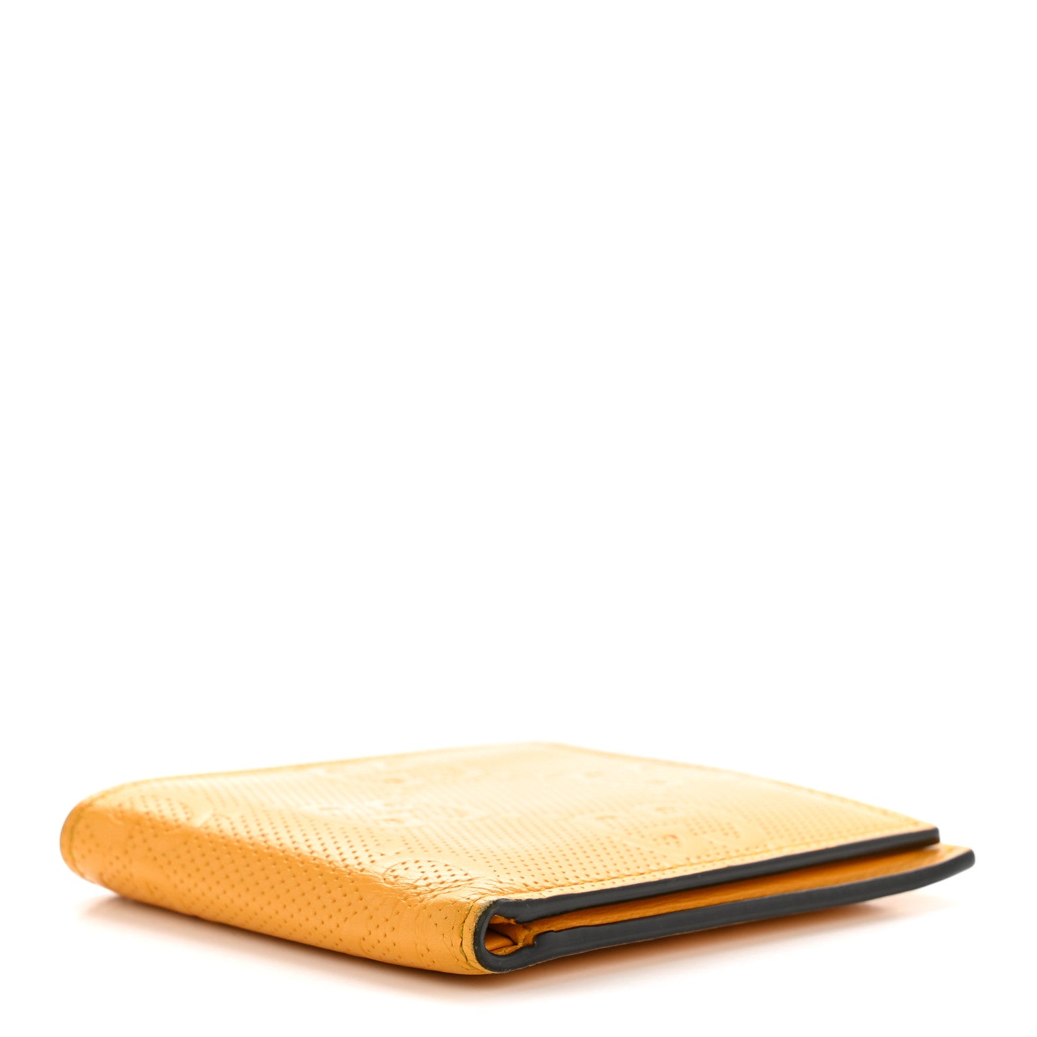 Gucci Calfskin GG Tennis Embossed Bi-Fold Wallet Yellow Tangerine 4 of 12
