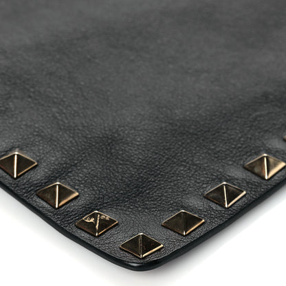 Valentino Garavani Vitello Large Rockstud Zip Pouch Black 9 of 10