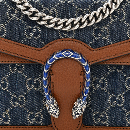 Gucci New Denim GG Monogram Dollar Calfskin Enamel Mini Dionysus Shoulder Bag Blue Tea Cuir Epilog Electric Blue 8 of 10