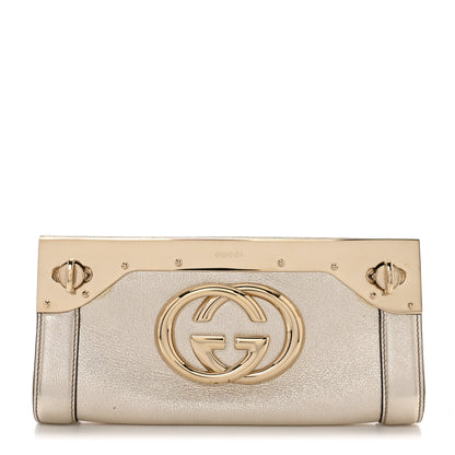 Gucci Metallic Calfskin Britt Clutch Gold 1 of 10