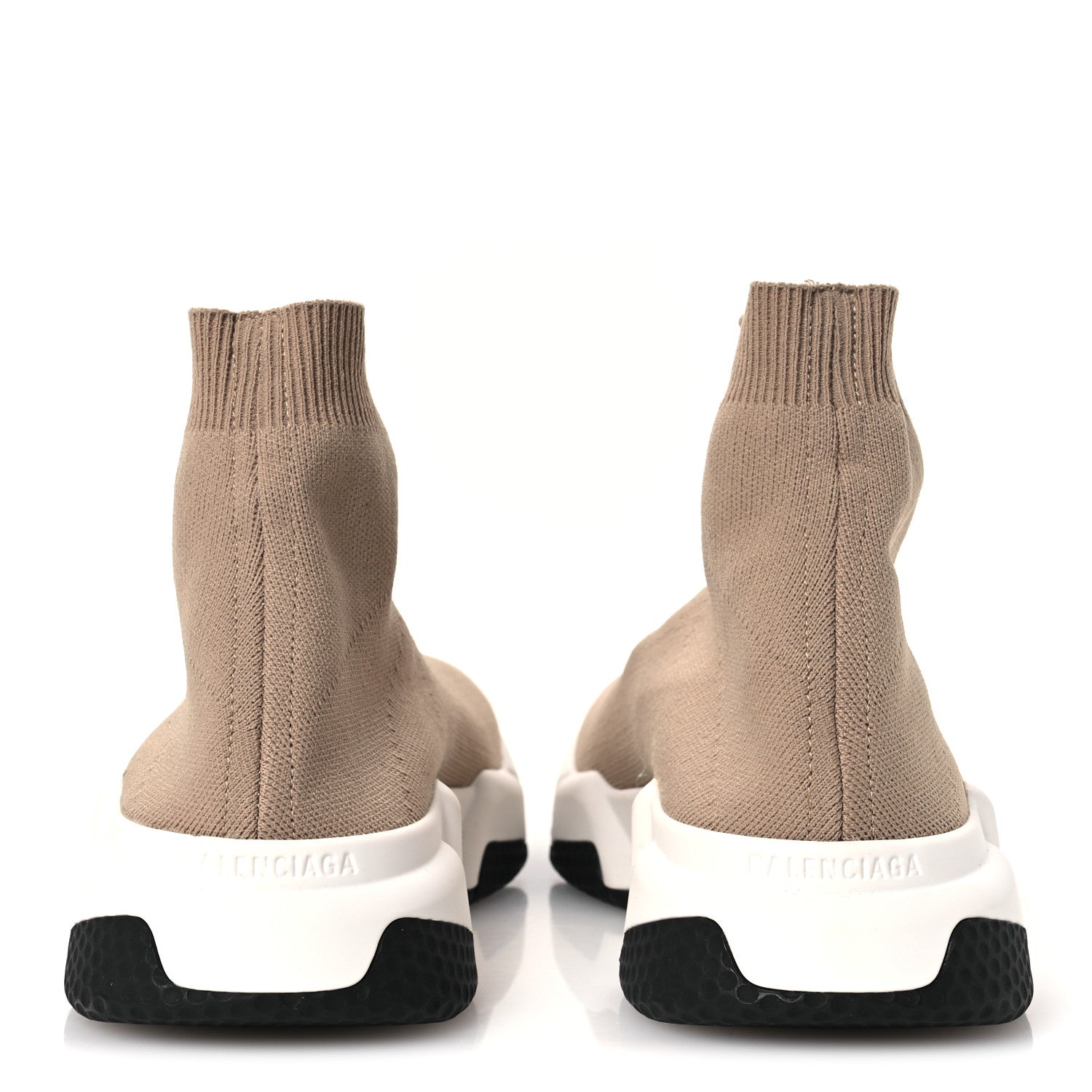 Balenciaga Neoprene Knit Bi-Color Sole Womens Speed Sneakers 40 Beige White Black 6 of 11