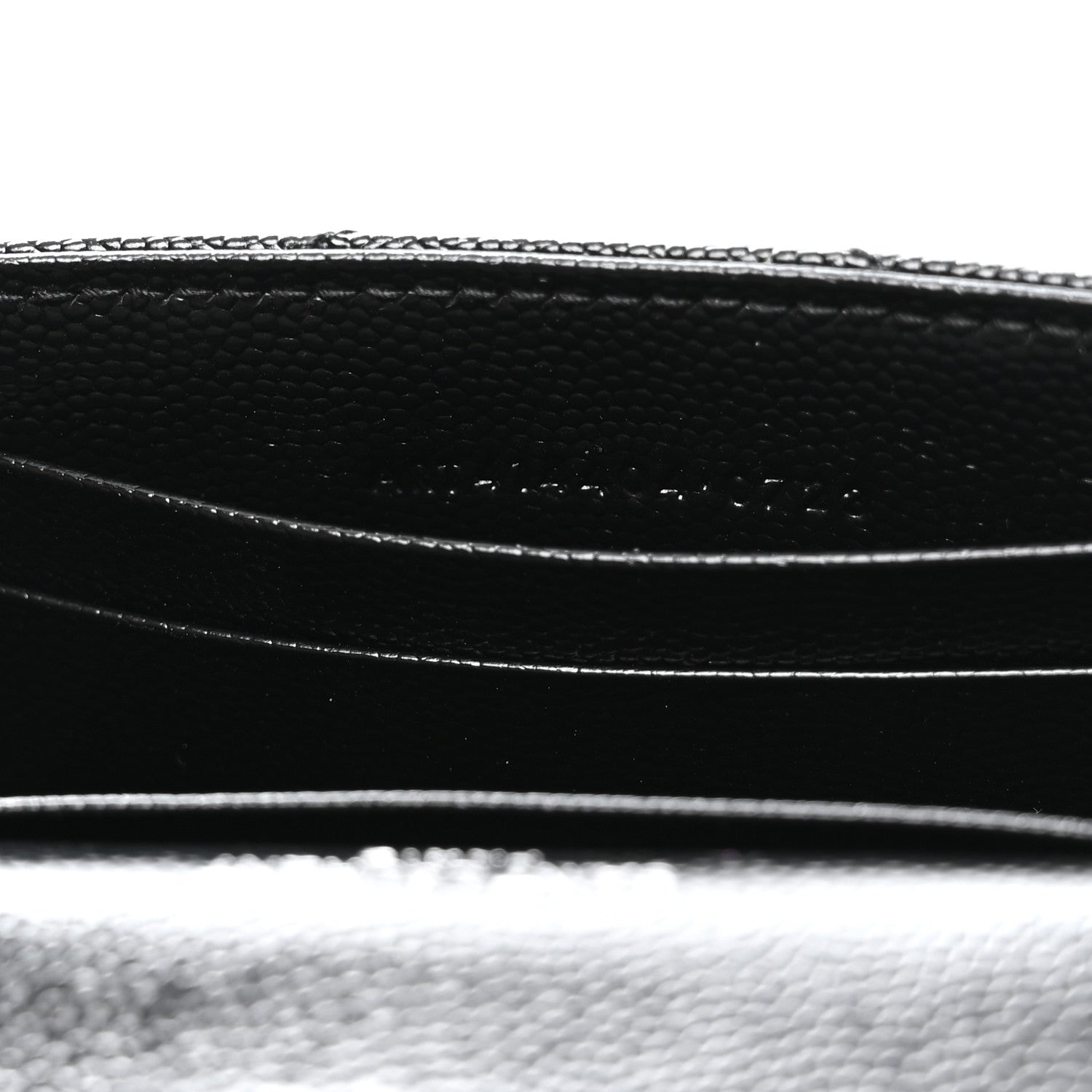 Saint Laurent Grain De Poudre Matelasse Chevron Small Monogram Envelope Wallet Black 7 of 8