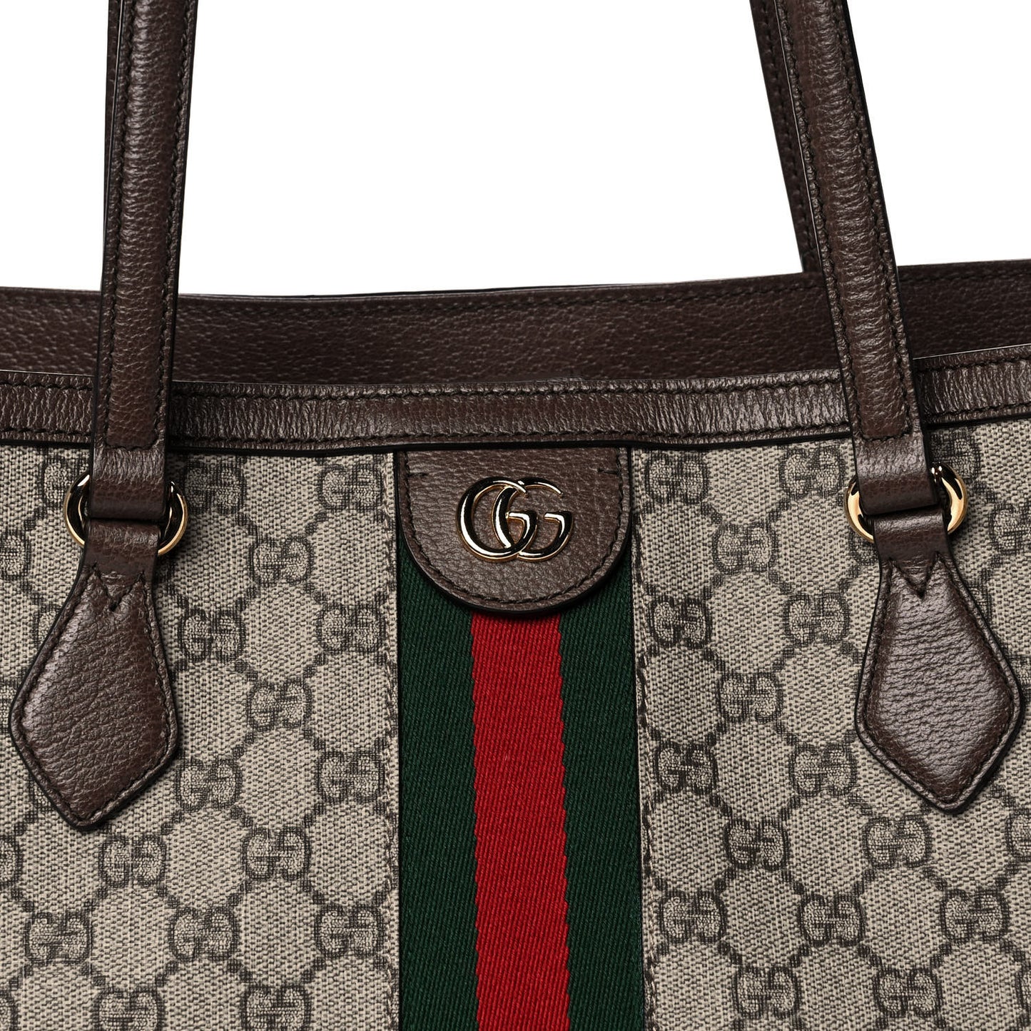 GG Supreme Monogram Medium Ophidia Shopping Tote Brown