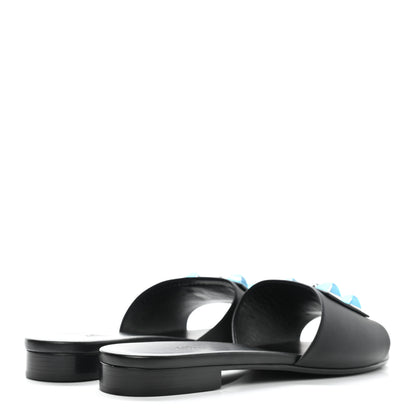 Hermes Calfskin Dune Sandals 39.5 Black 4 of 9