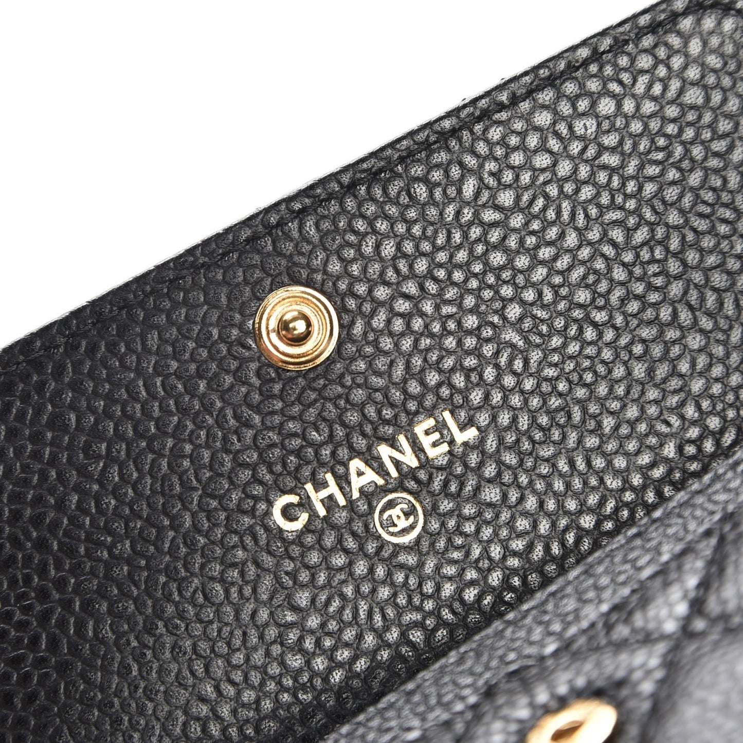 Caviar Quilted Flap Card Holder Black