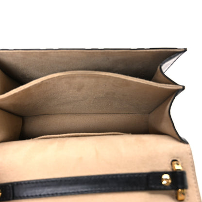 Fendi Vitello Liberty Bi-Color FF 1974 Embossed Small Kan U Shoulder Bag Maya Black 5 of 13
