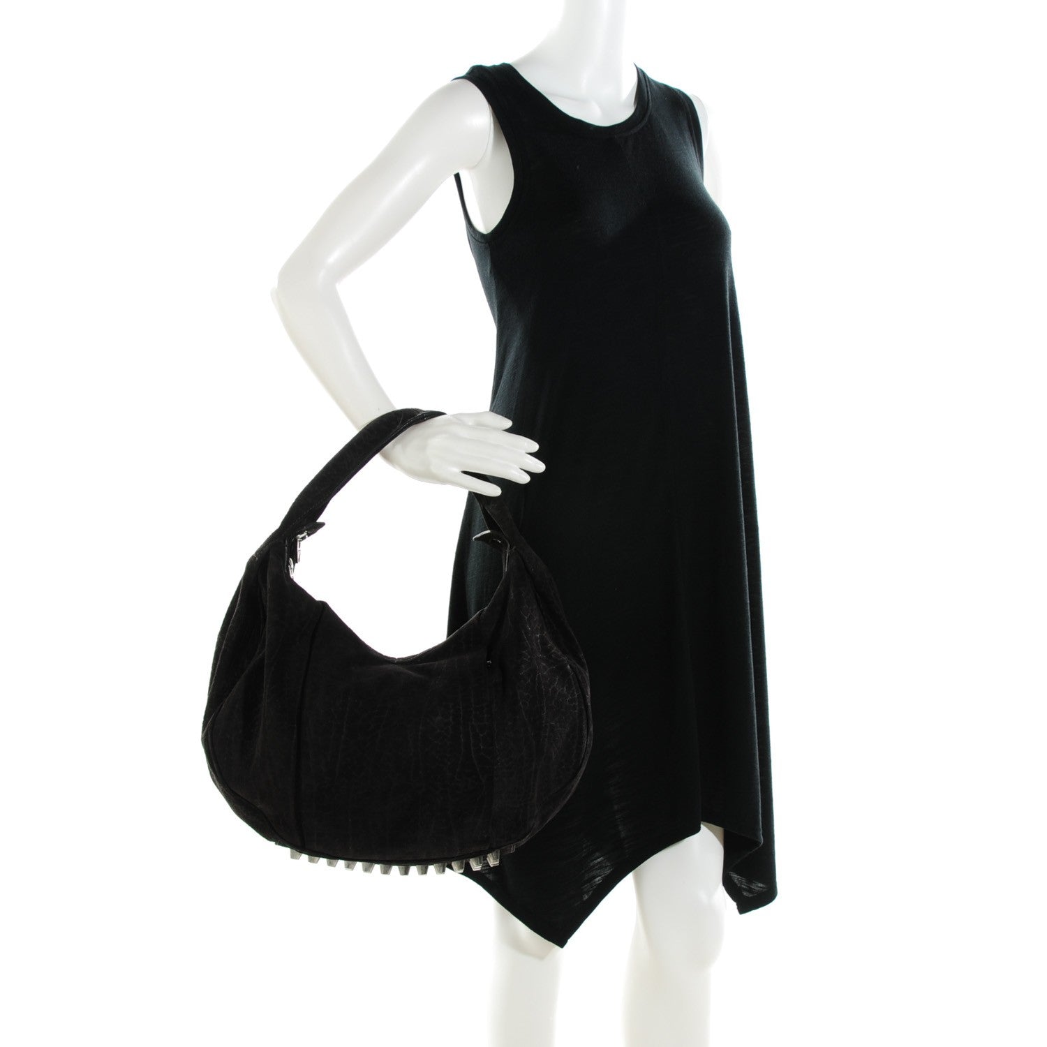Alexander Wang Crinkled Suede Morgan Hobo Black 2 of 7