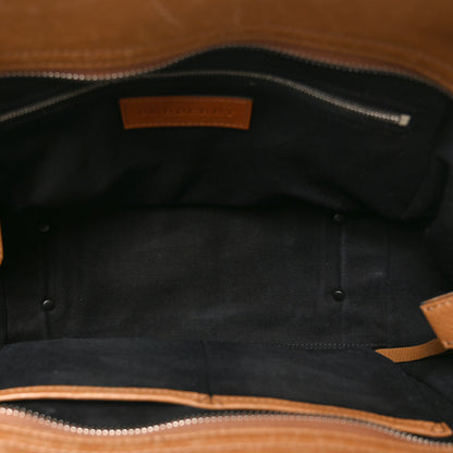 Burberry Mega Check Grained Calfskin Medium Harcourt Satchel Saddle Brown 9 of 19