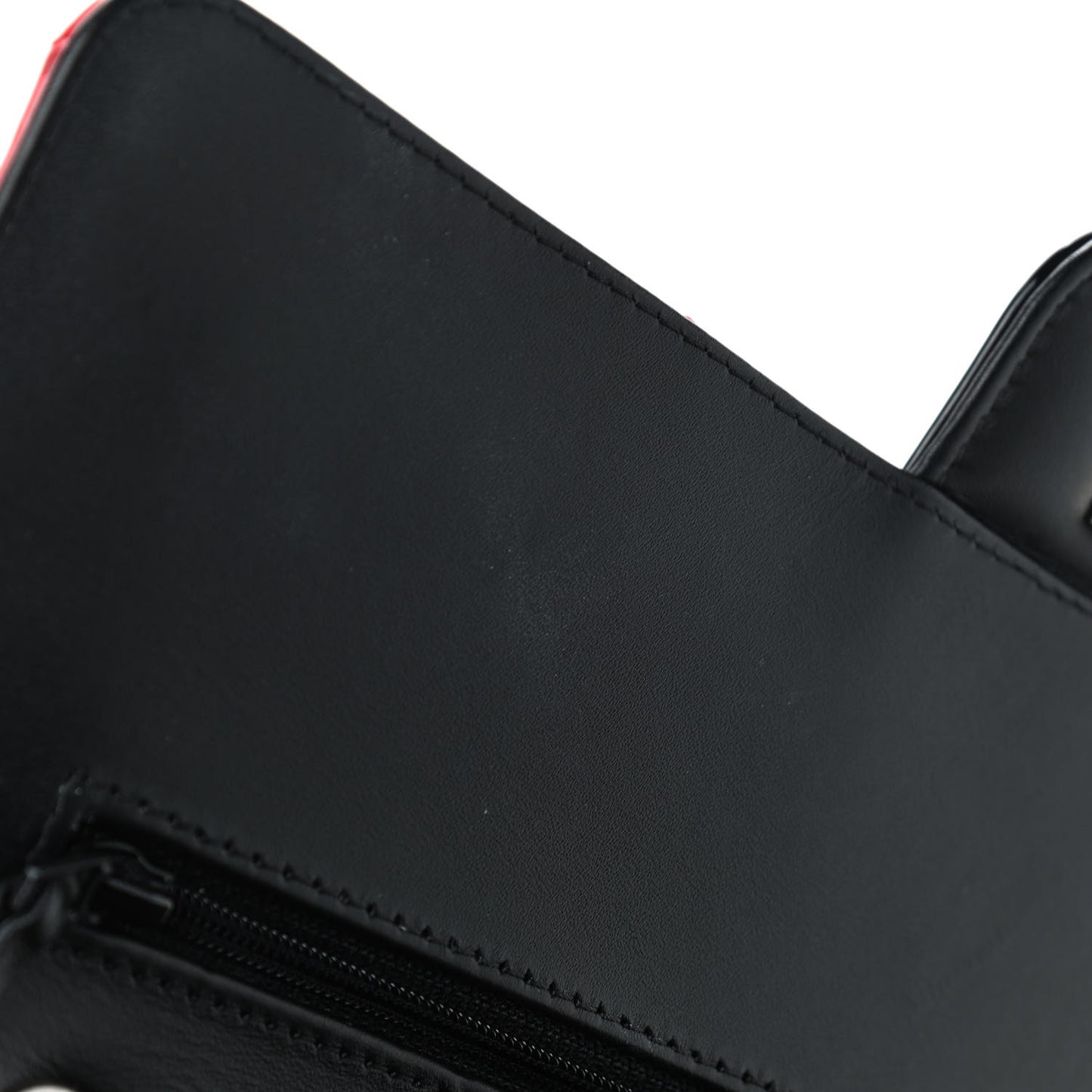 Patent Calfskin Quilted Bi-Color Medium Double Flap Red Black