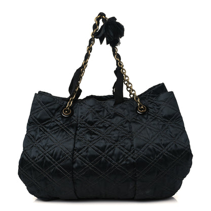 Lanvin Satin Quilted Shoulder Bag Black 1 of 10