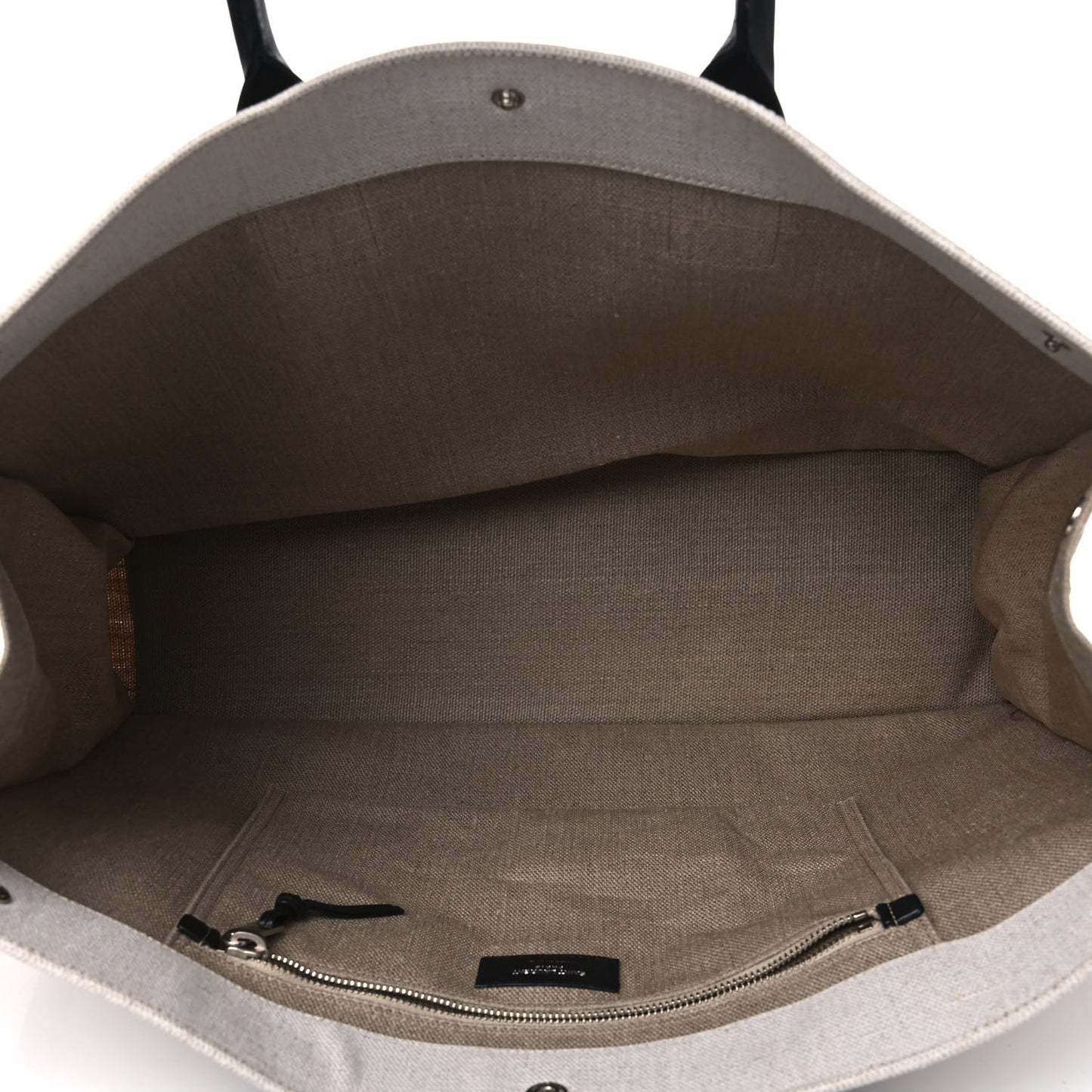 Linen Calfskin Rive Gauche Tote Optic White