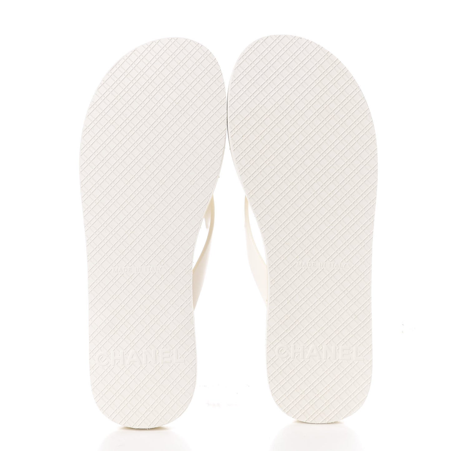 PVC Camellia Thong Sandals 38 Ivory
