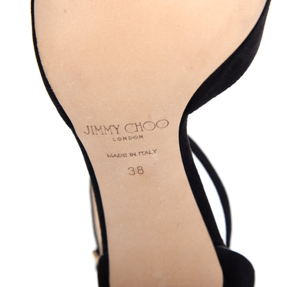 Jimmy Choo Suede Annie 85 Sandals 38 Black 10 of 10