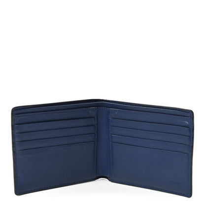 Fendi Vitello Elite Striped Eye Monster Bi-Fold Wallet Blue Multicolor 5 of 8