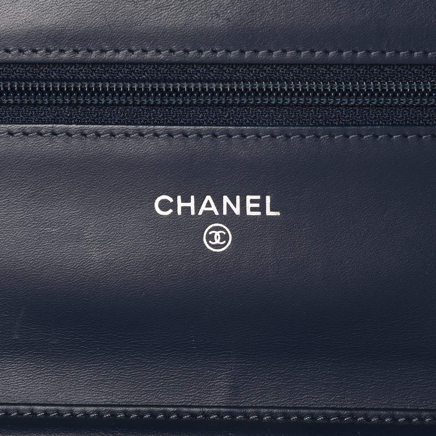 Chanel Caviar Timeless CC Wallet On Chain WOC Blue 6 of 13