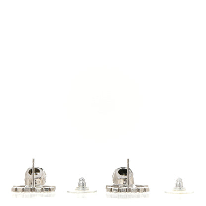 Chanel Crystal CC Drop Earrings Silver 3 of 5