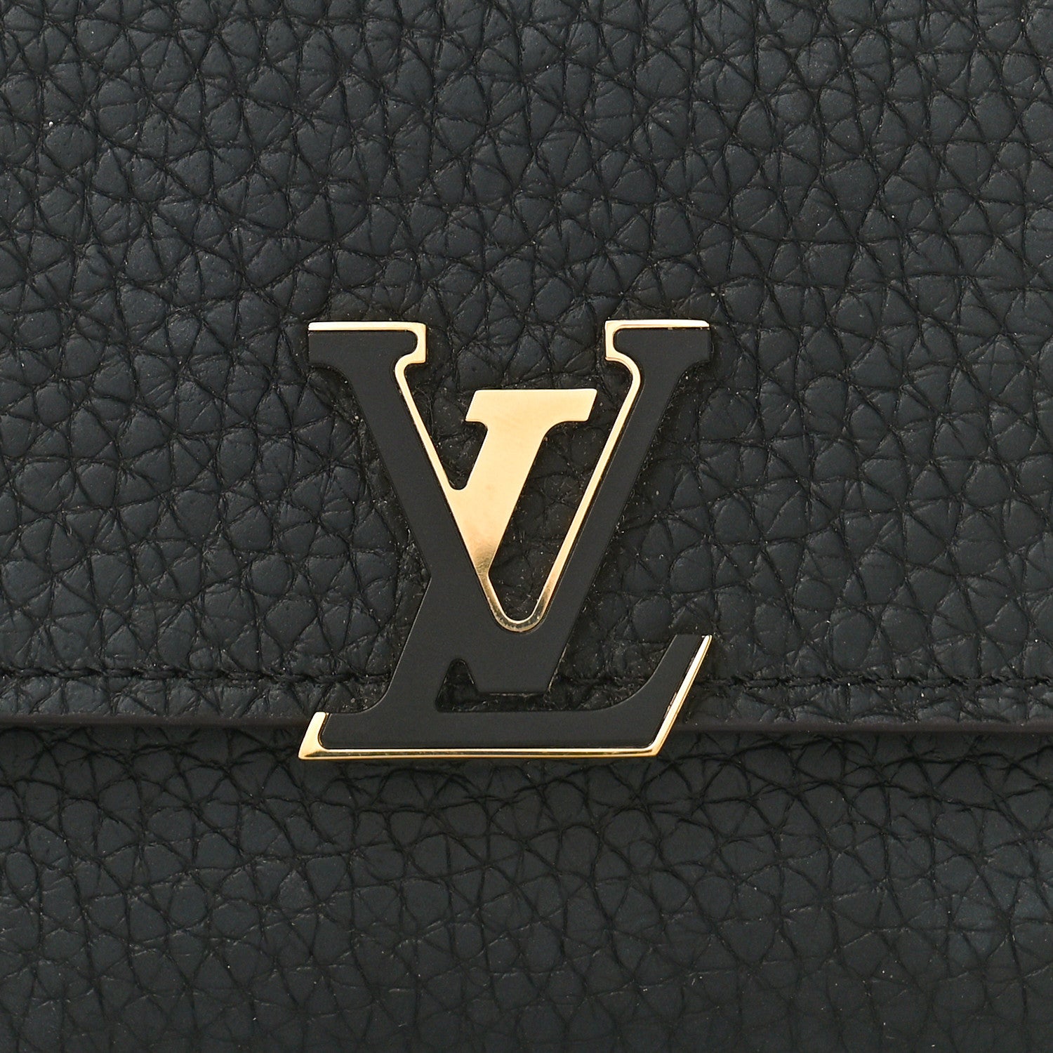 Louis Vuitton LOUIS VUITTON Taurillon Capucines Compact Wallet Black 7 of 7