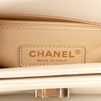 Chanel Grained Calfskin Quilted Small Cuba Top Handle Flap White 5 of 9