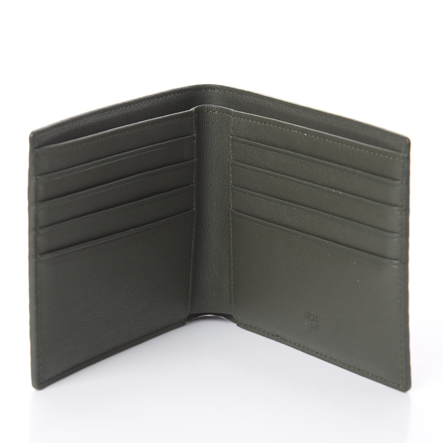 MCM Visetos Bi-Fold Wallet Dark Green 4 of 5