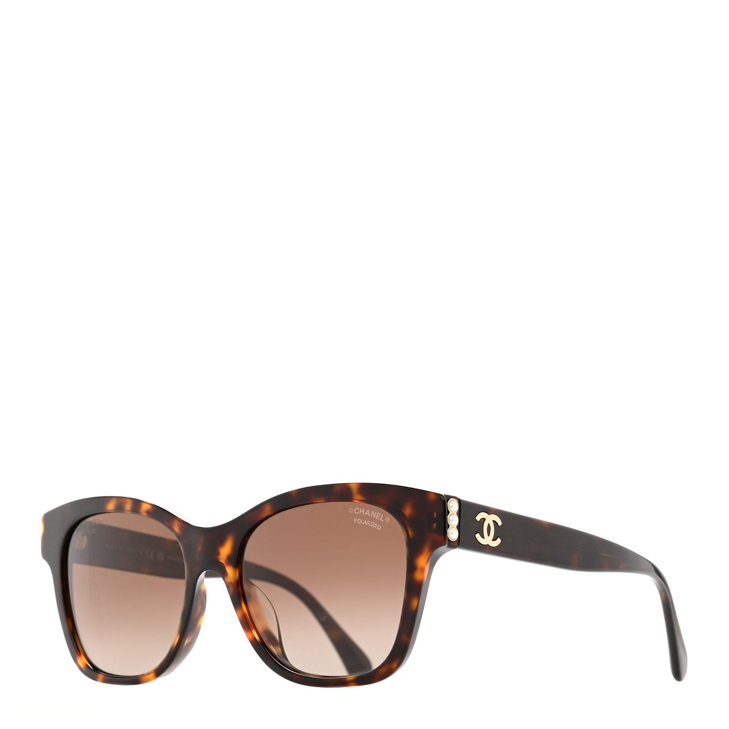Acetate Polarized Pearl CC Square Sunglasses 5482-H-A Tortoise