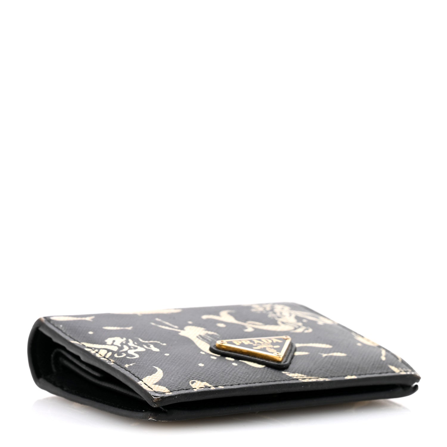 Prada Saffiano Mermaid Print Card Holder Black 4 of 11