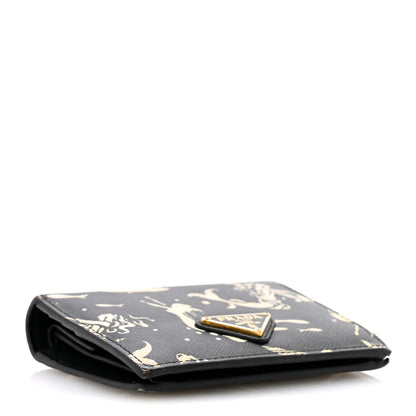 Prada Saffiano Mermaid Print Card Holder Black 4 of 11