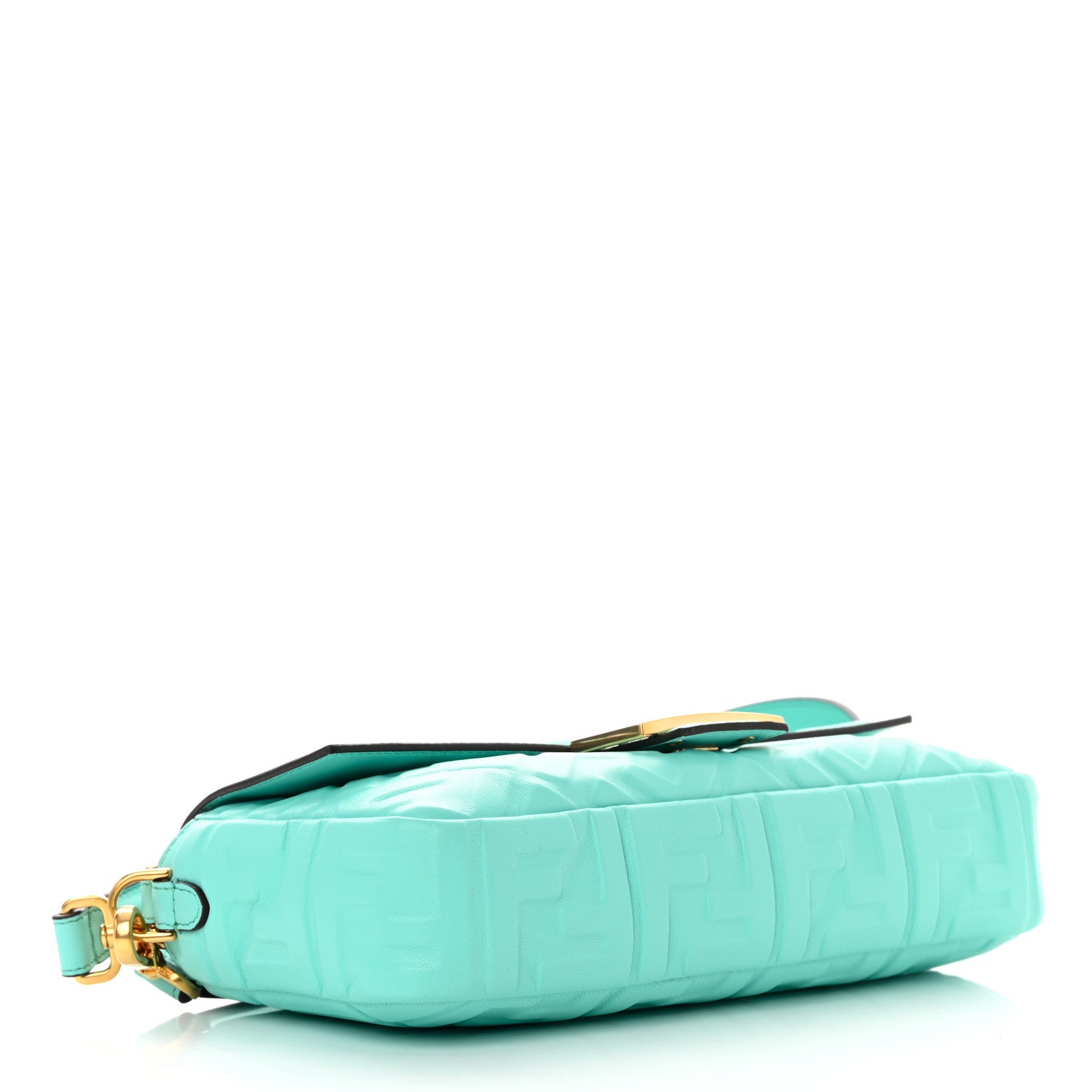 Fendi Nappa FF 1974 Embossed Baguette Spring Turquoise 4 of 11