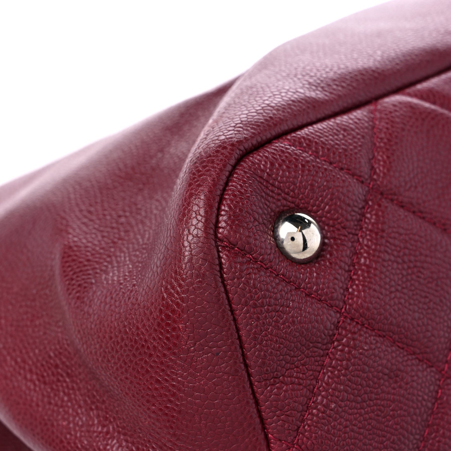 Caviar Quilted Large Timeless CC Soft Tote Dark Red