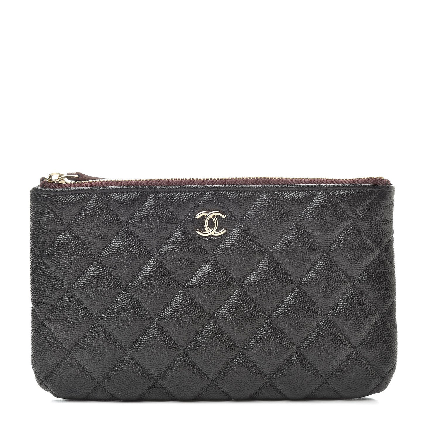 Caviar Quilted Small Pouch Black