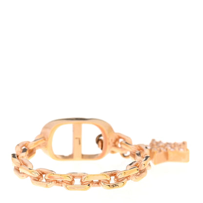 Christian Dior Metal Crystal Star CD Ring M Gold 3 of 6