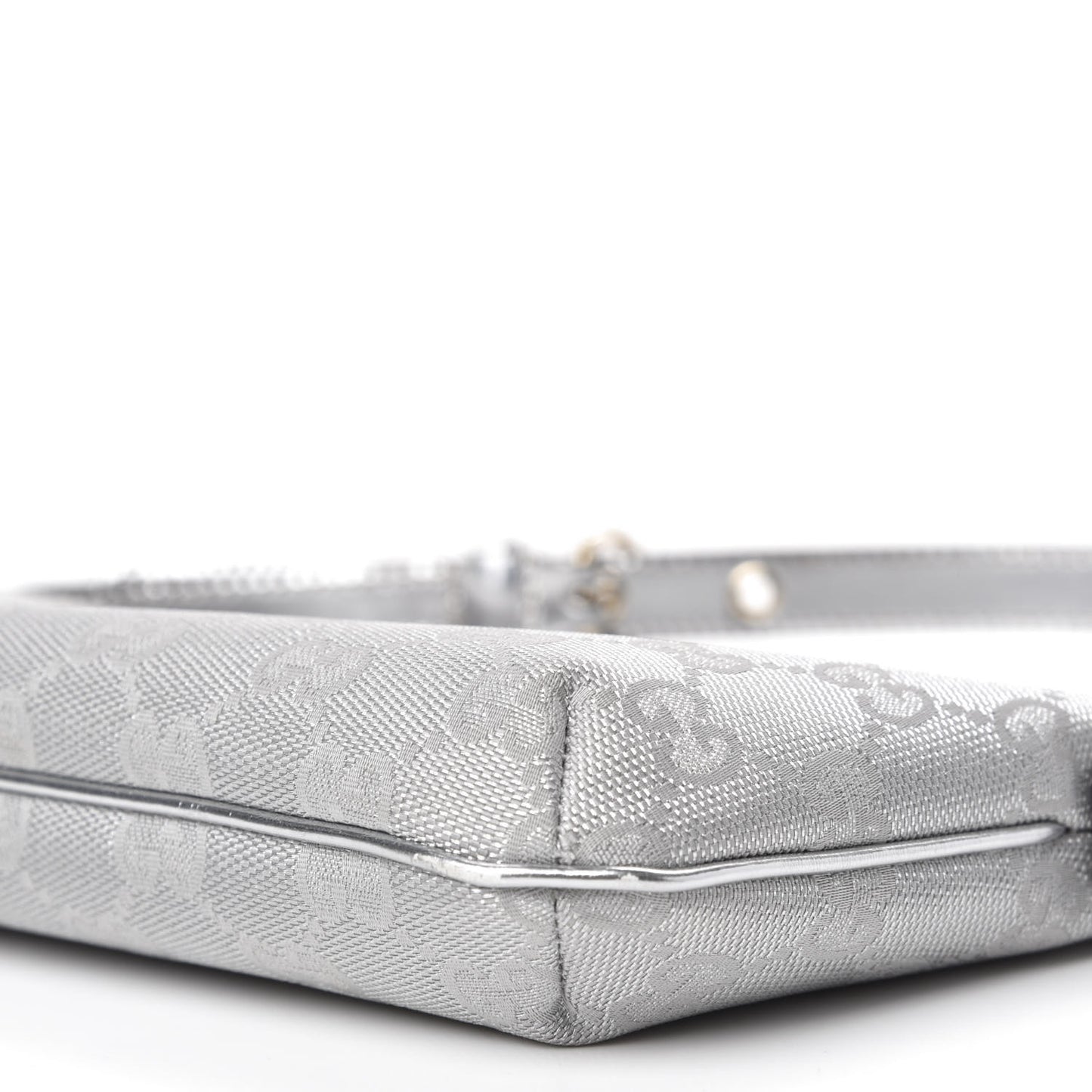 Metallic Monogram Pretty Boat Pochette Silver