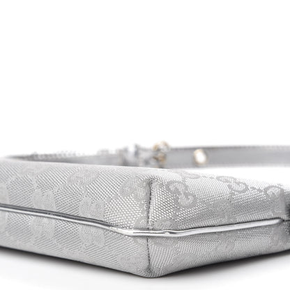 Gucci Metallic Monogram Pretty Boat Pochette Silver 7 of 10