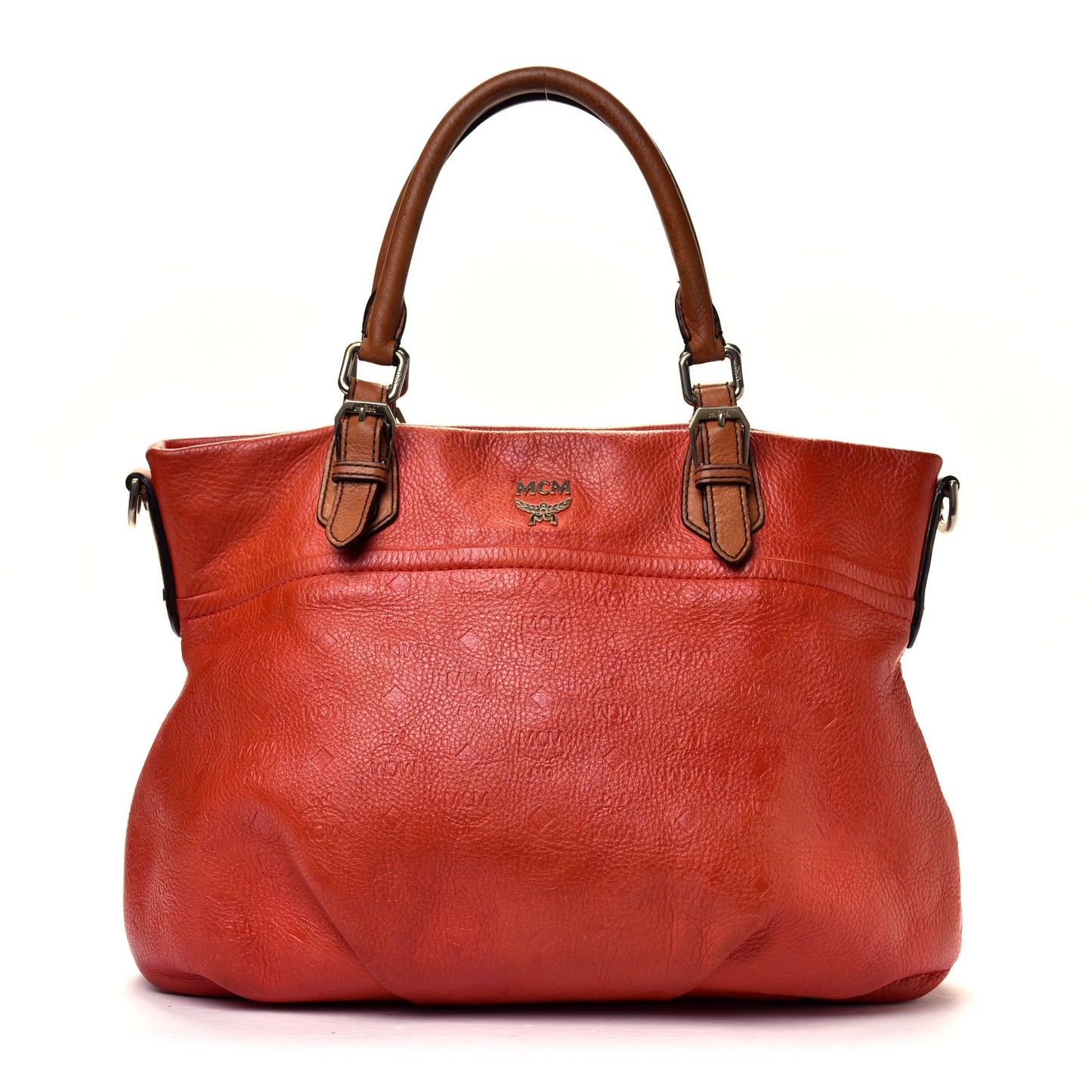 Calfskin Ottomar Monogram Tote Orange