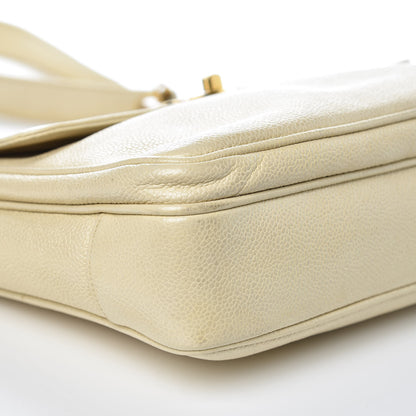 Chanel Caviar Flap Shoulder Bag Beige Clair 9 of 14