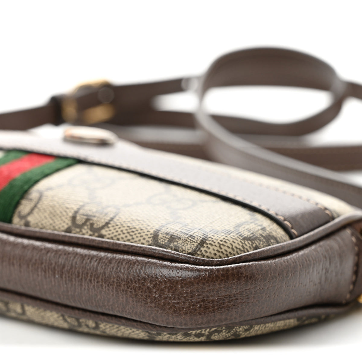 Gucci GG Supreme Monogram Web Mini Ophidia GG Bag Brown 10 of 12