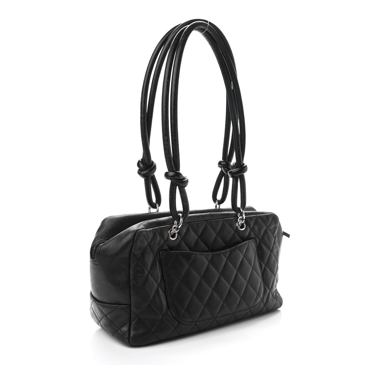 Calfskin Quilted Large Cambon Bowler Black