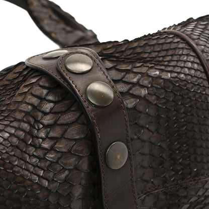 Chloe Snakeskin Silverado Shoulder Bag Dark Brown 22 of 23