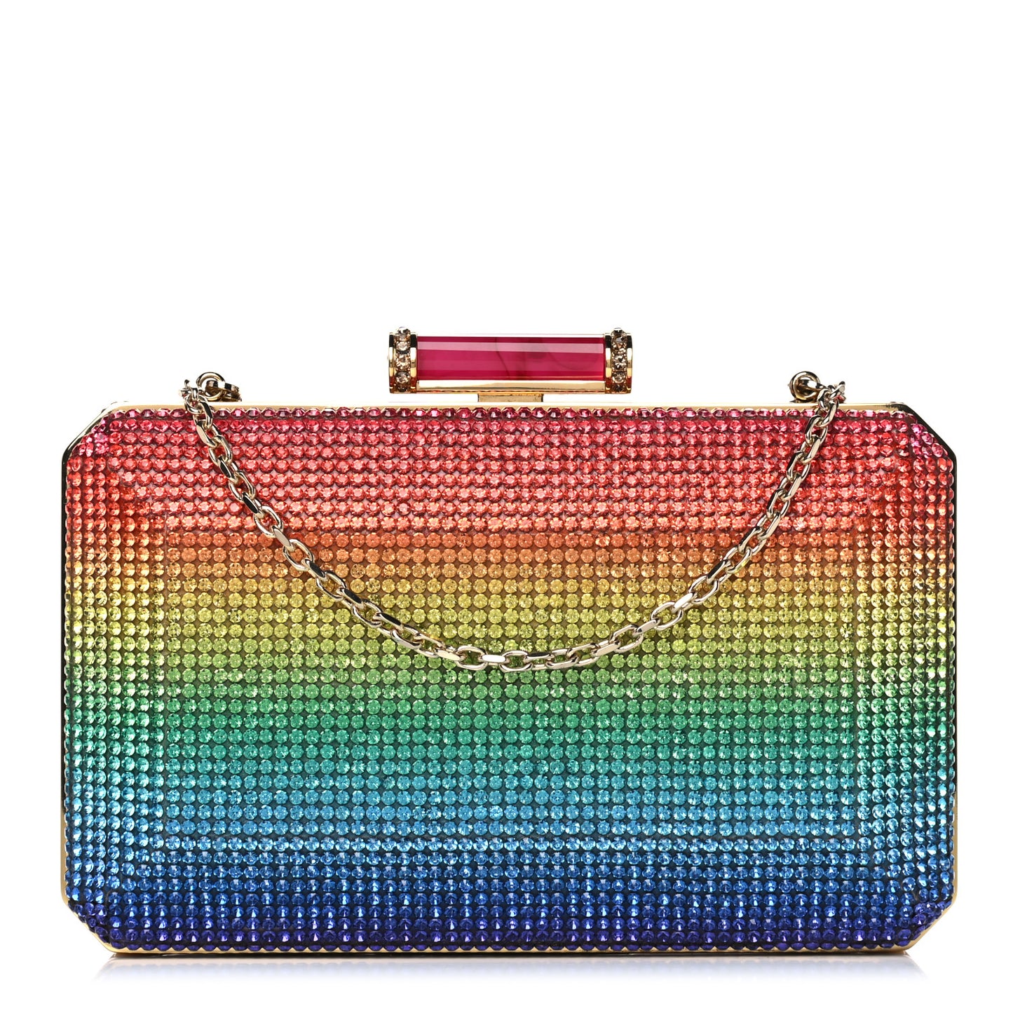 Swarovski Crystal Minaudiere Clutch Gold Multicolor
