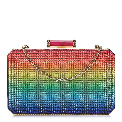 Judith Leiber Swarovski Crystal Minaudiere Clutch Gold Multicolor 1 of 9