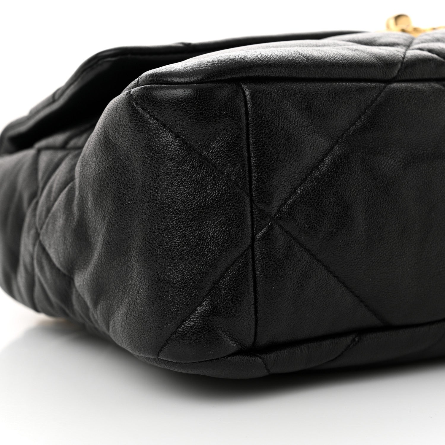 Chanel Shiny Goatskin Quilted Large Chanel 19 Flap Black 9 of 11