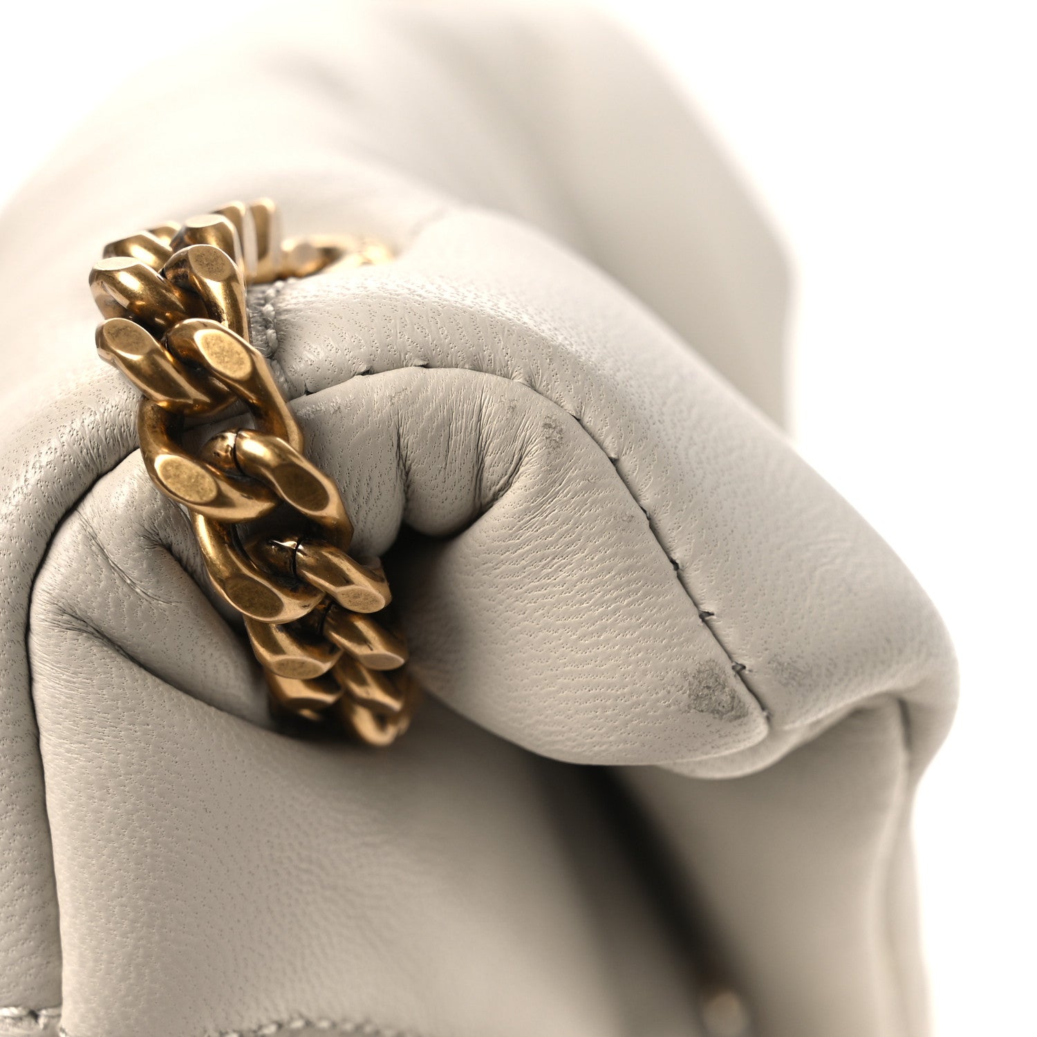 Saint Laurent Lambskin Quilted Toy Loulou Puffer Monogram Chain Satchel Blanc Vintage 12 of 12