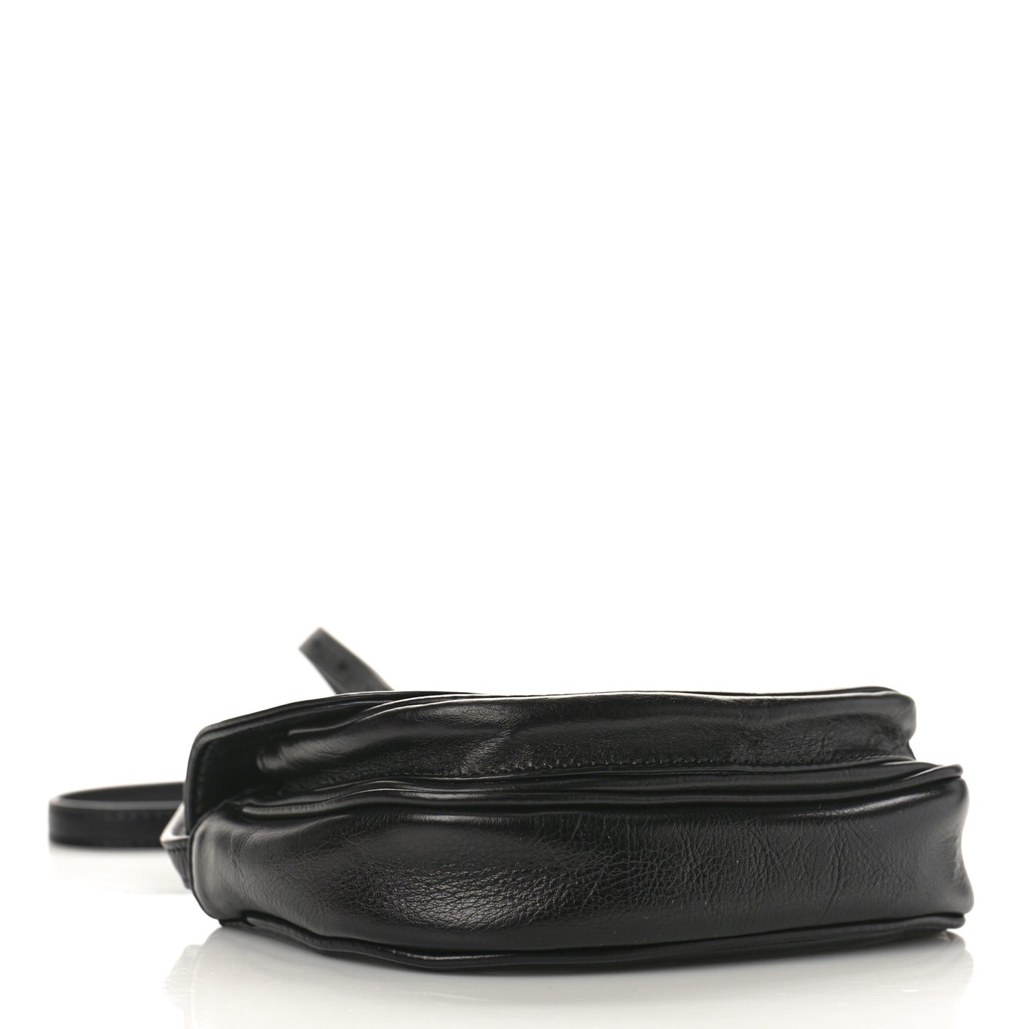 Calfskin Soft B Round Crossbody Bag XS Black