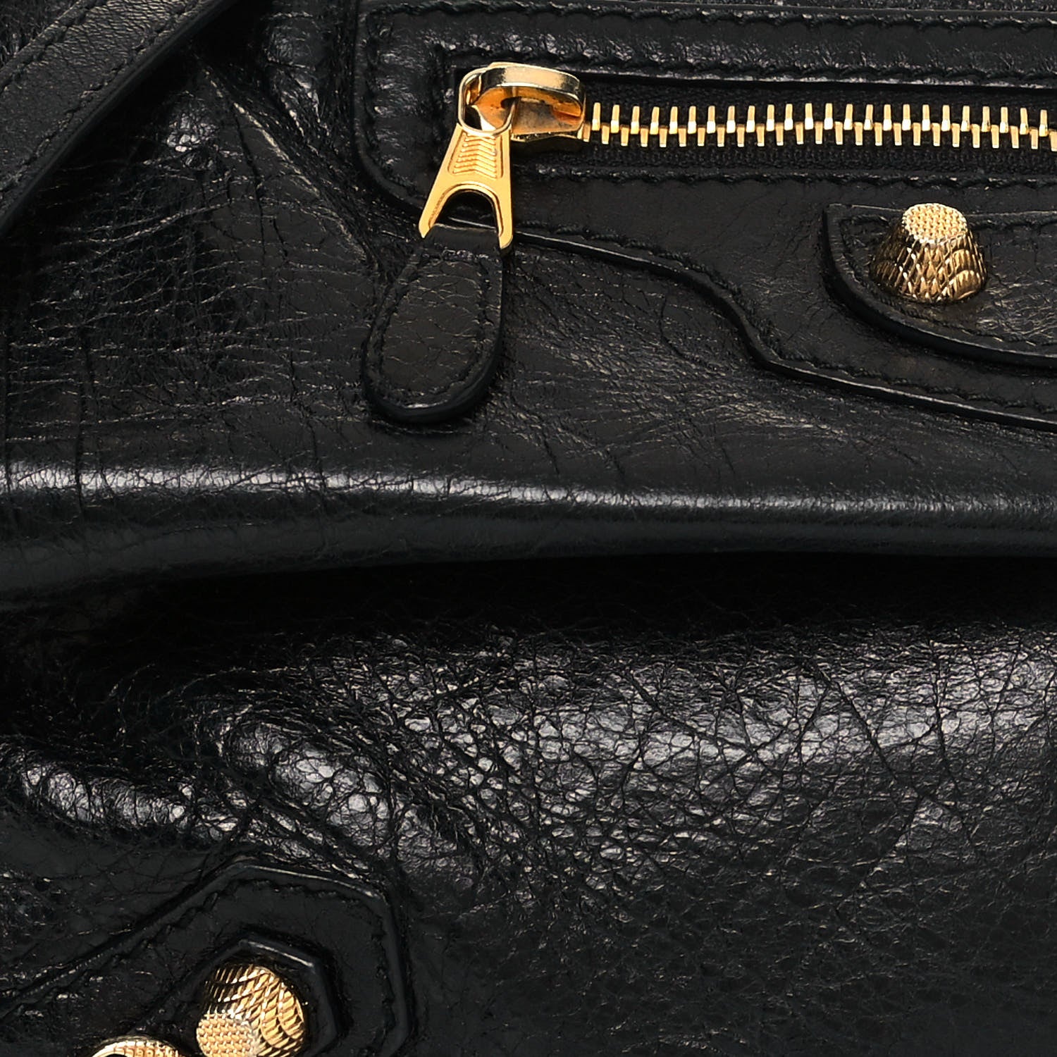 Balenciaga Agneau Giant 12 Gold Hardware Envelope Strap Clutch Black 6 of 14