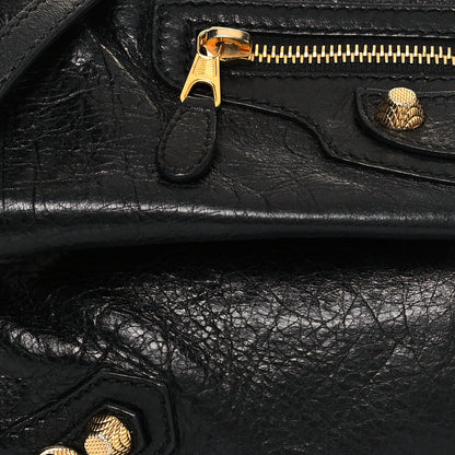 Balenciaga Agneau Giant 12 Gold Hardware Envelope Strap Clutch Black 6 of 14