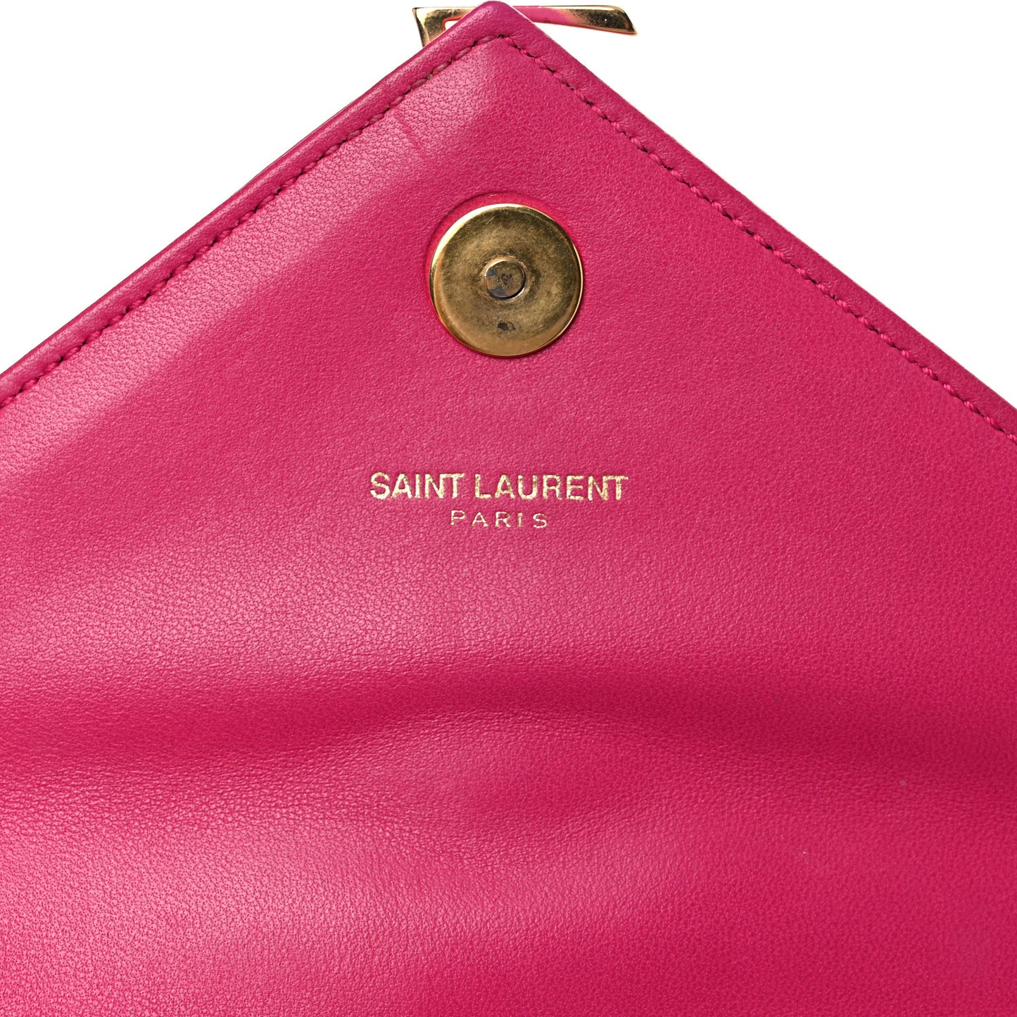 Calfskin Matelasse Chevron Classic Monogram Baby Chain Bag Fuchsia