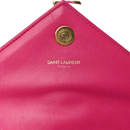 Saint Laurent Calfskin Matelasse Chevron Classic Monogram Baby Chain Bag Fuchsia 6 of 21